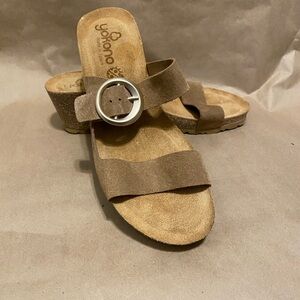 Yokono Made in Spain cork wedge leather sandal